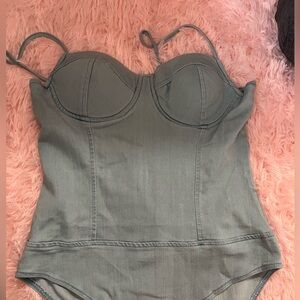 denim body suit size L